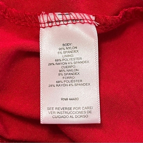 Material Girl Red Lace Scoop Neck Fit & Flare Dress Size Medium - Picture 9 of 11